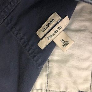 Dusty blue LL Bean Favorite Fit pants, sz 14